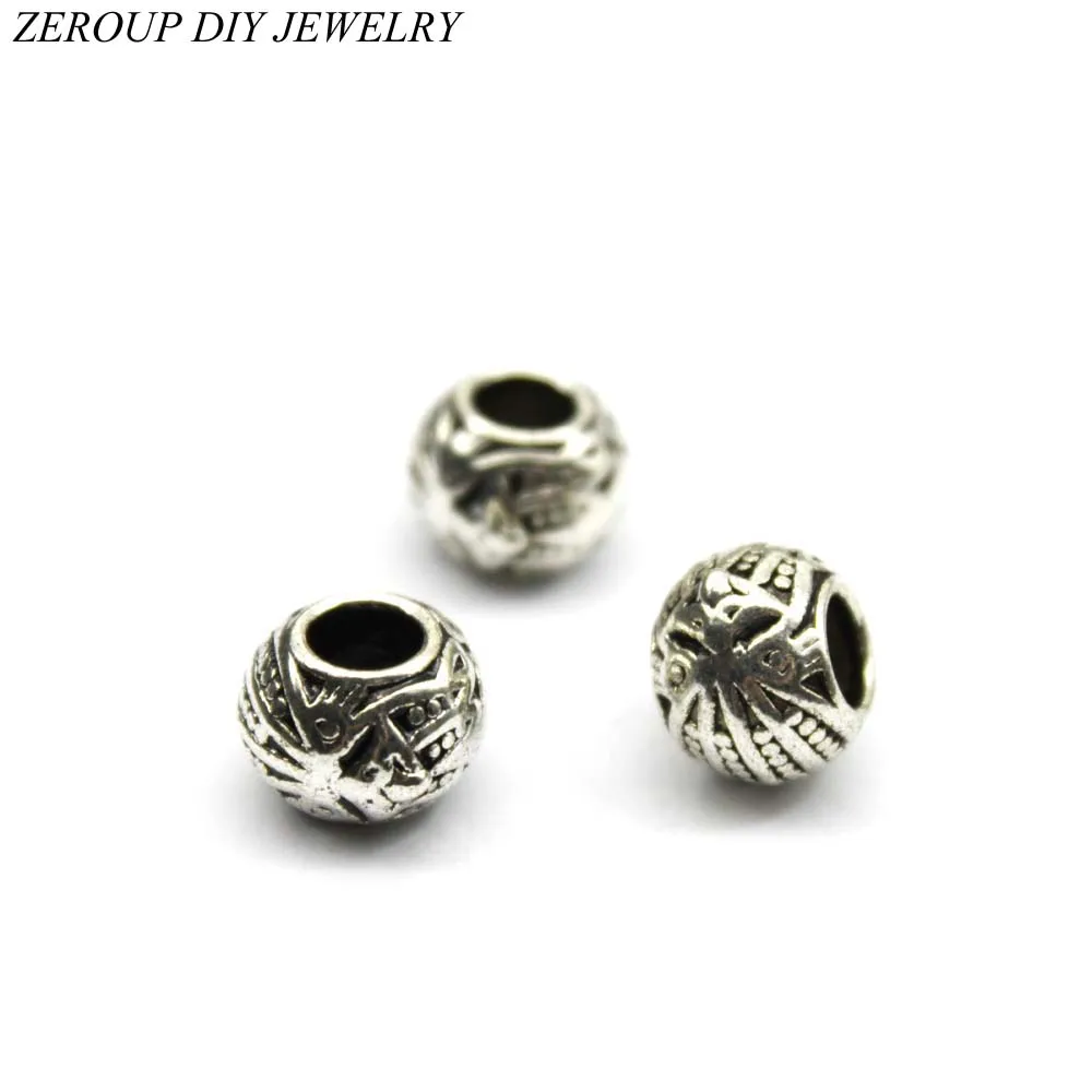 Zeroup 10 шт. Античная Посеребренная Цвет Бусины accessoriess бисера Шарм принадлежности