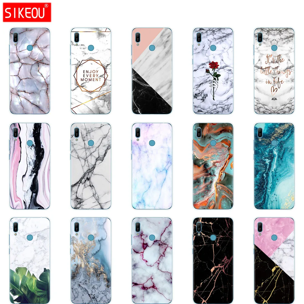 Чехол накладка для Huawei Honor 8A 8S prime 8C 8X 9x premium lite 10 i play Y5 Y6 Y7 Y9 2019 pro Prime marble fashion|Бамперы|