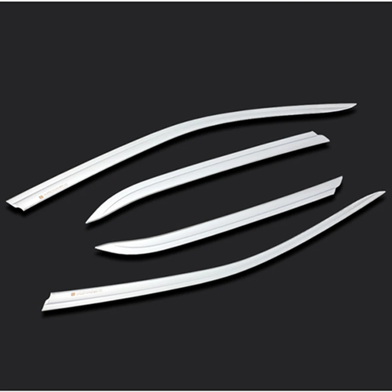 Использование для Chrysler 300c оконный козырек 2011- год гальванический боковой солнцезащитный Дождь Защита высокий блеск хромирование аксессуары - Цвет: 4PCS