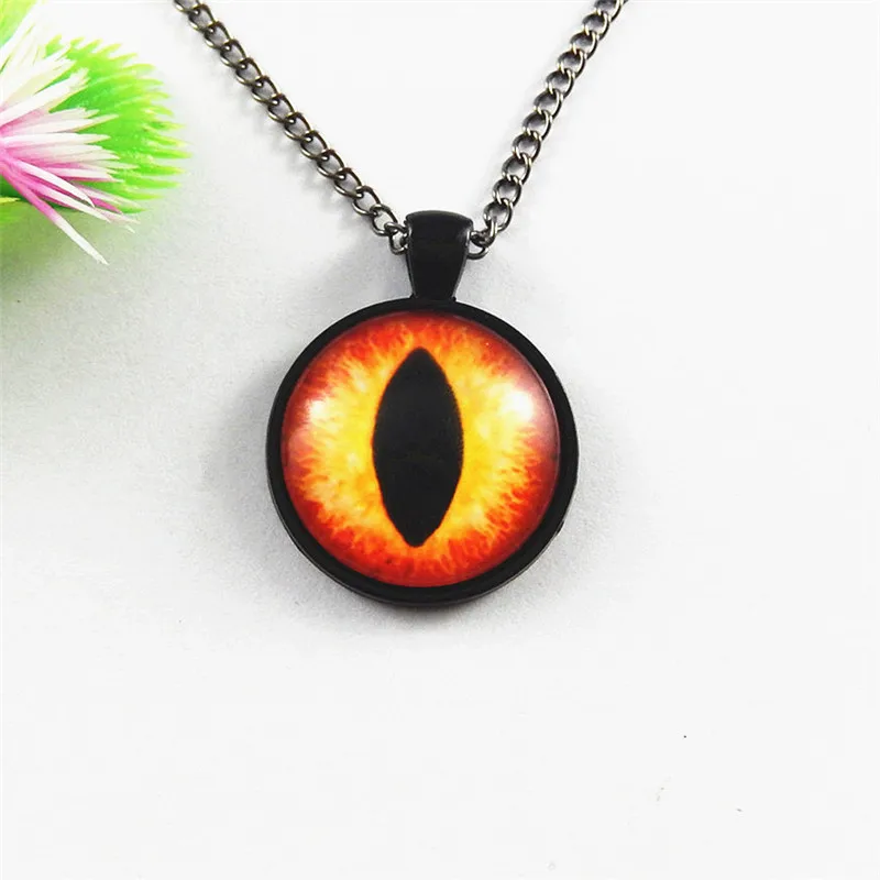 Jewelry Necklace Long Chain Latest Private Design Dragon Eyes Pendant 25mm Gem Bezel Covered Lady Handmade Natural | Украшения и
