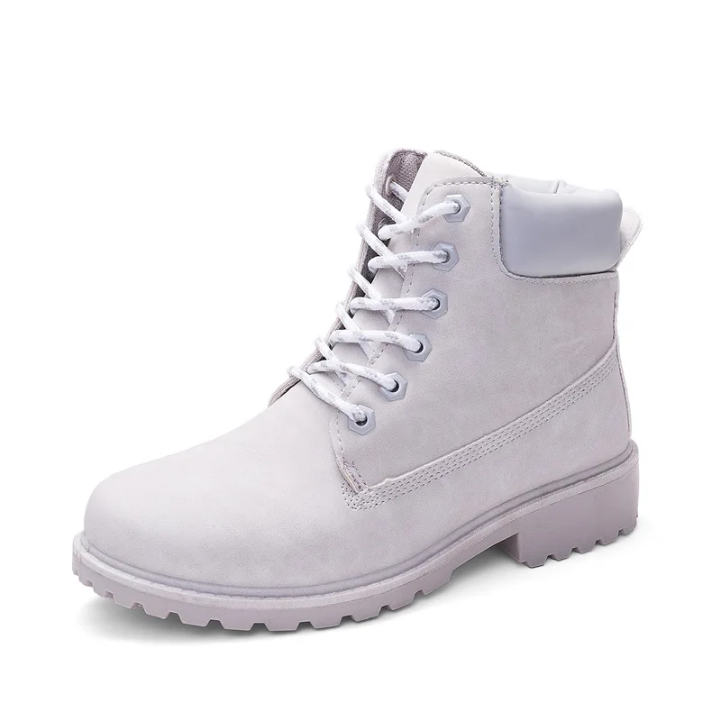 Женские ботинки из ПУ кожи белые однотонные ботильоны W3 35|women boots white|leather winter bootsboots