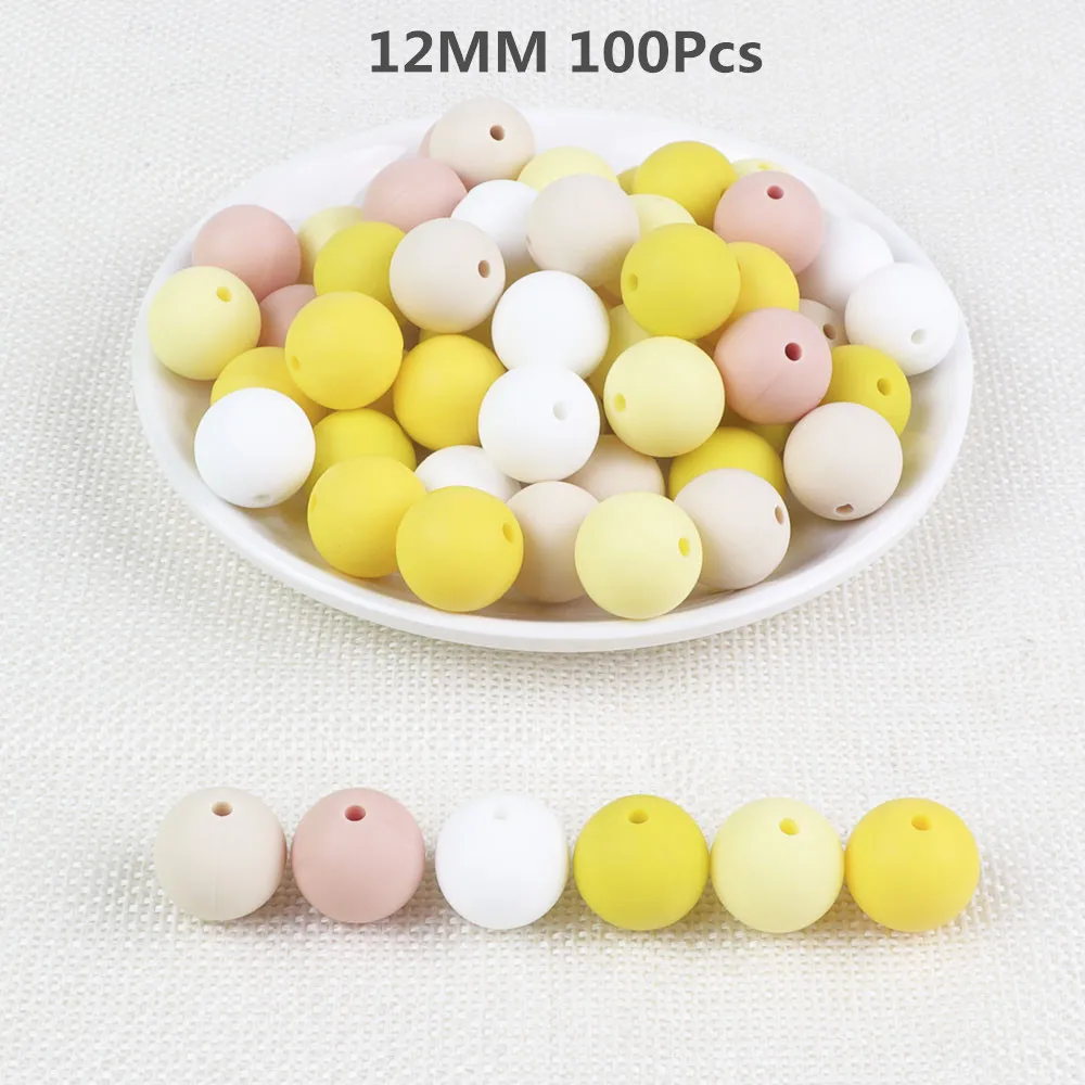 12mm - F BOBO. BOX, 100 шт./лот, силиконовые бусины, Детские Прорезыватели, 9/мм, Детские Прорезыватели для зубов, бусины для соски, цепочка, силиконовые прорезыватели, BPA бесплатно - Цвет: 12mm - F