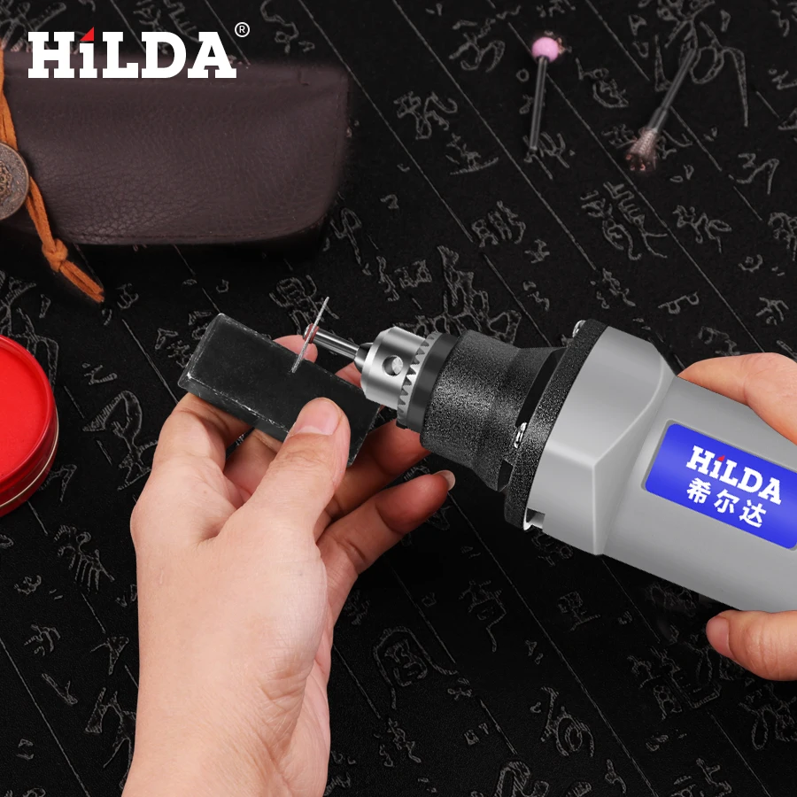 HILDA 400 Вт мини-электрическая дрель для Dremel, вращающиеся инструменты, шлифовальная машина с переменной скоростью, шлифовальный инструмент с гравировкой, аксессуары, мини-дрель