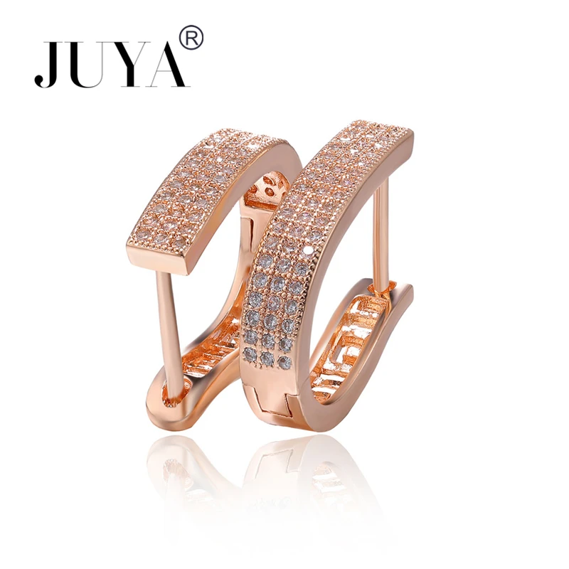 Женские серьги кольца с фианитом 4 цвета|Серьги-кольца| |