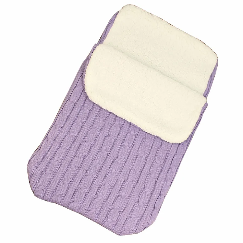 Light Purple Детский спальный мешок, конверт, зимний детский спальный мешок, муфта для коляски, вязаный спальный мешок для детей, новорожденных, Вязаная Шерстяная Одежда Slaapzak - Цвет: Light Purple