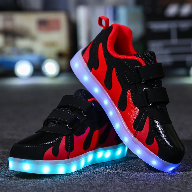 

STRONGSHEN Red 2018 Pink Children Shoes Light Led luminous Shoes Boys Girls Sport Shoes Casual Led Shoes Kids Glowing Sneakers