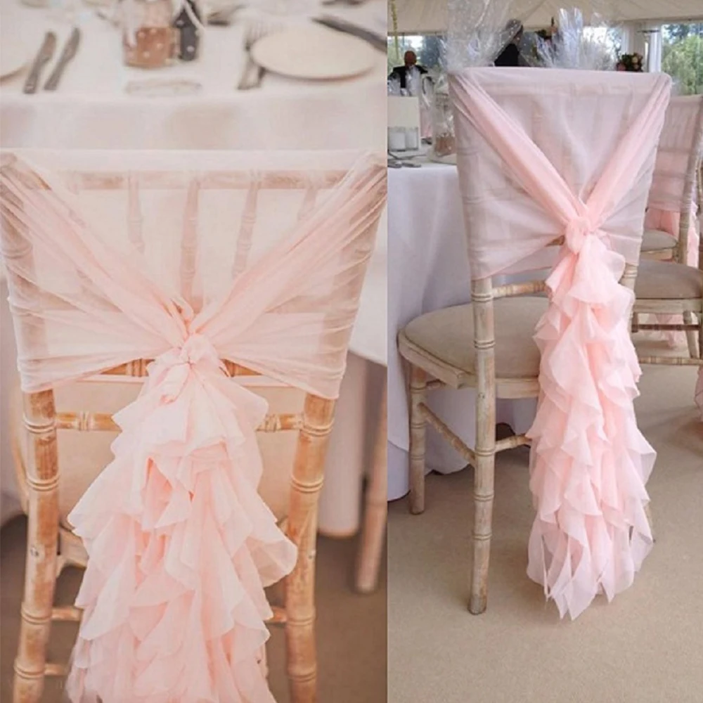 

275 см шифоновая лента для стула, для свадьбы, дня рождения, дома, вечеринки, сделай сам, украшение для стула, яркий стул, украшение для вечерин...