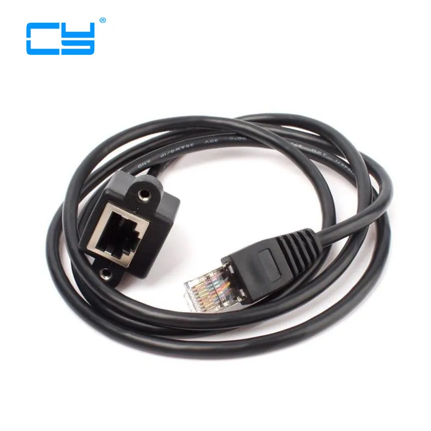 Удлинитель для сети Ethernet Lan 0 3 м 1 5 2 RJ45 Cat 6 штекер гнездо с отверстиями крепления на