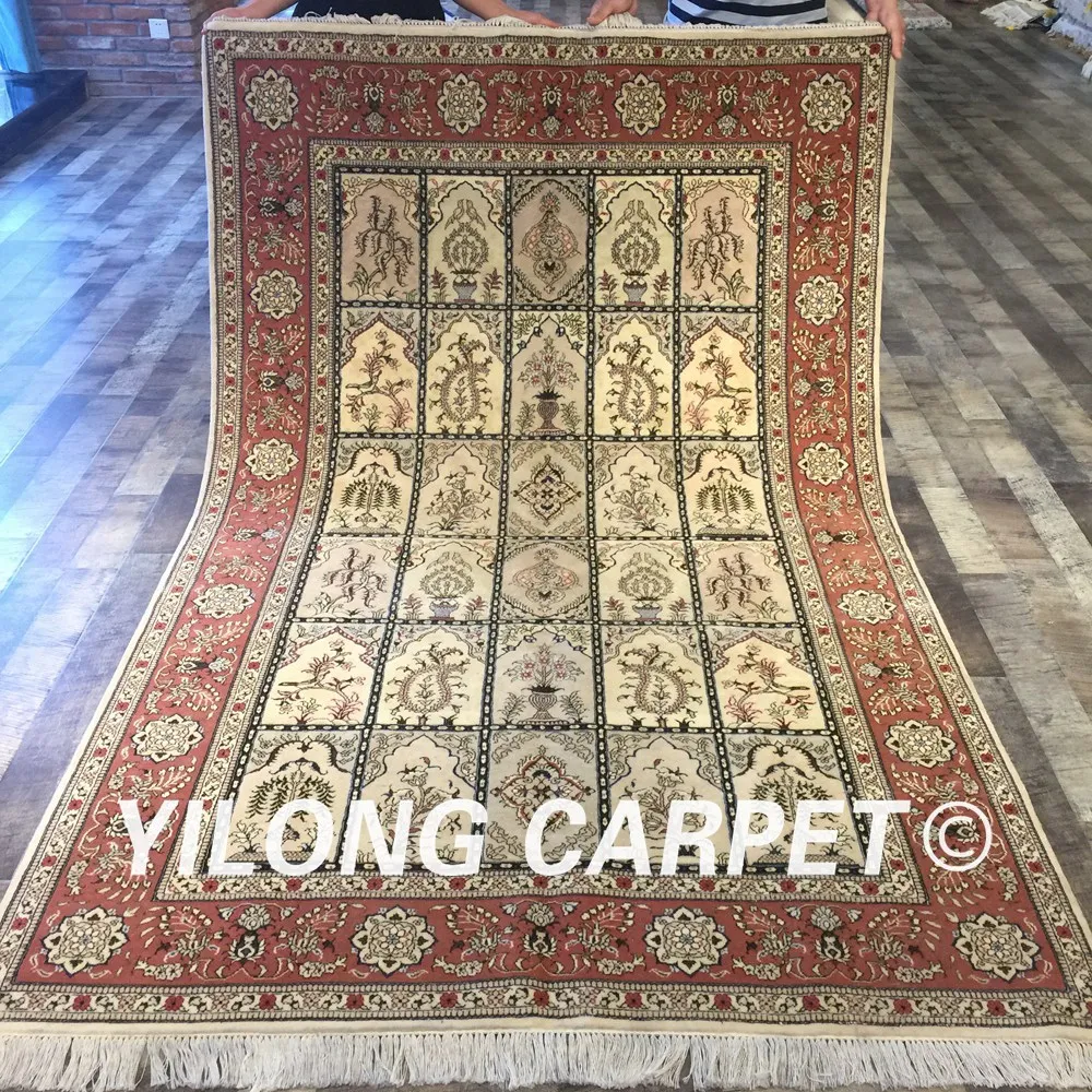 Yilong 5'x8' Восточная гостиная декоративная Шерсть ковер дизайн сада шерстяные