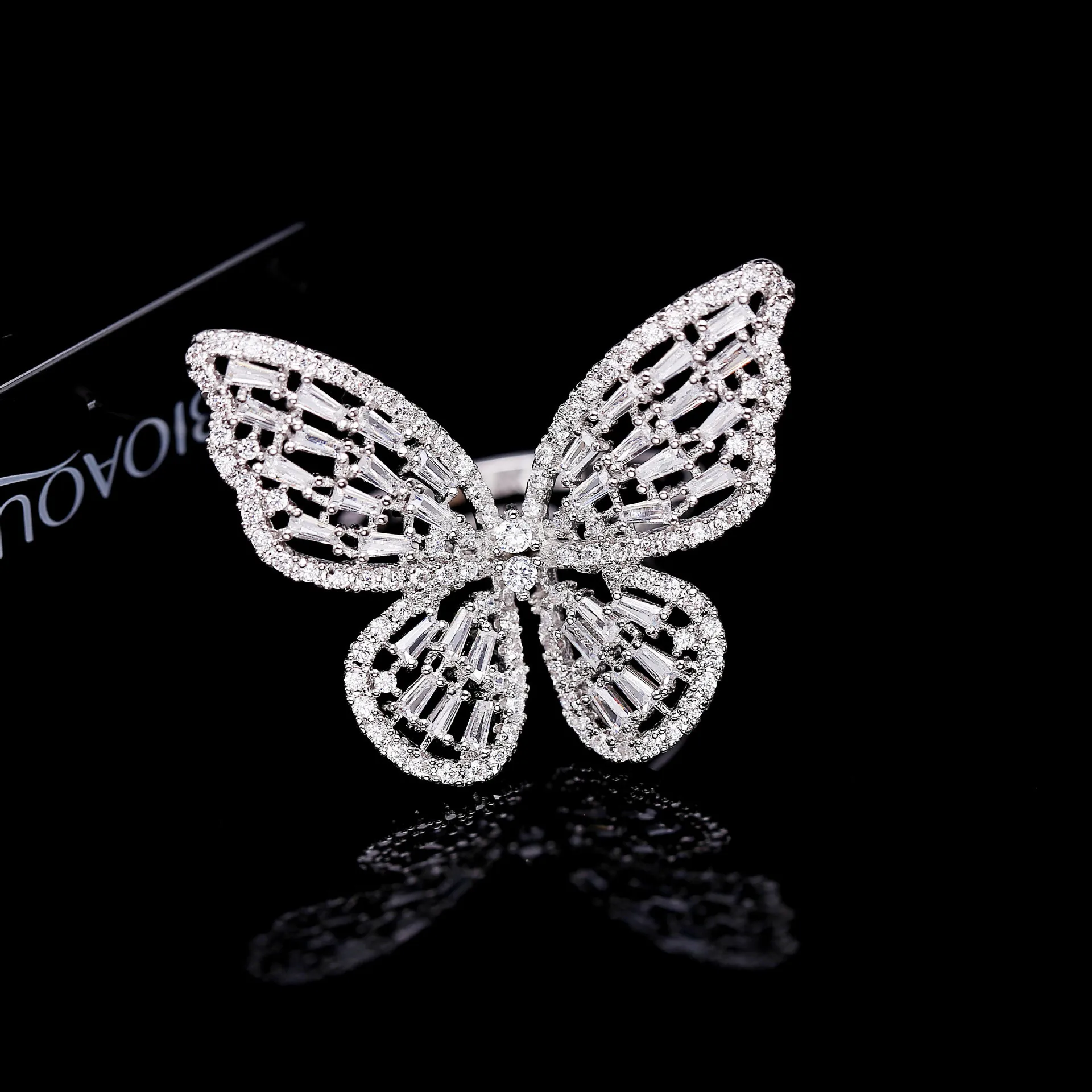 Adjustable Ring Женский Открытый браслет, милый кубический циркон, манжета, браслеты, элегантный CZ бабочка, OL, жемчужный браслет для женщин, бижутерия, подарок - Окраска металла: Adjustable Ring