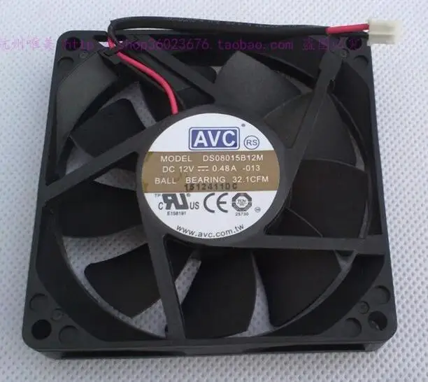 Двухрядный воздушный вентилятор с двумя шариками AVC 8015 8 см DS08015B12M 12 В 0.48A