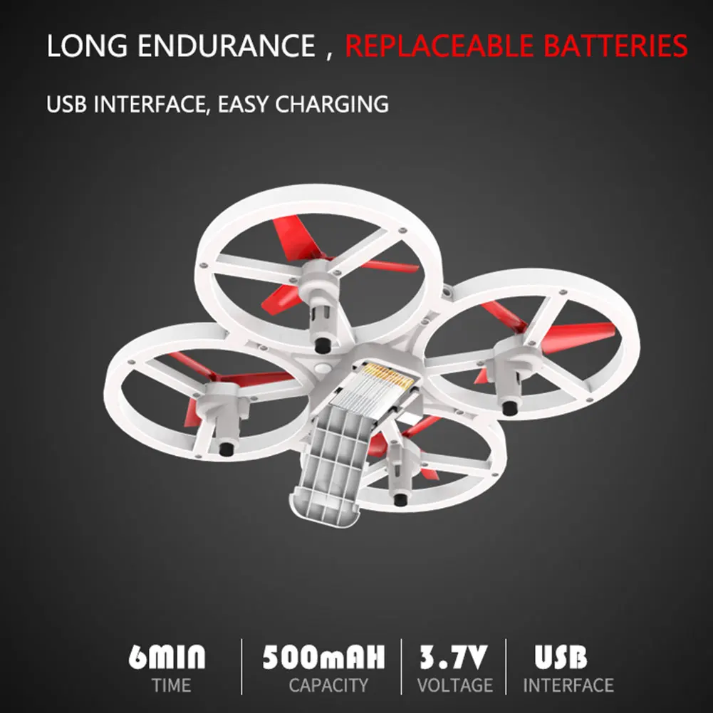 Aircraft Smart Watch Gesture Interact Gloves Remote Control Four-Axis Drone Toy Gift Gravity Sense RC Quadcopter LED Lighting |