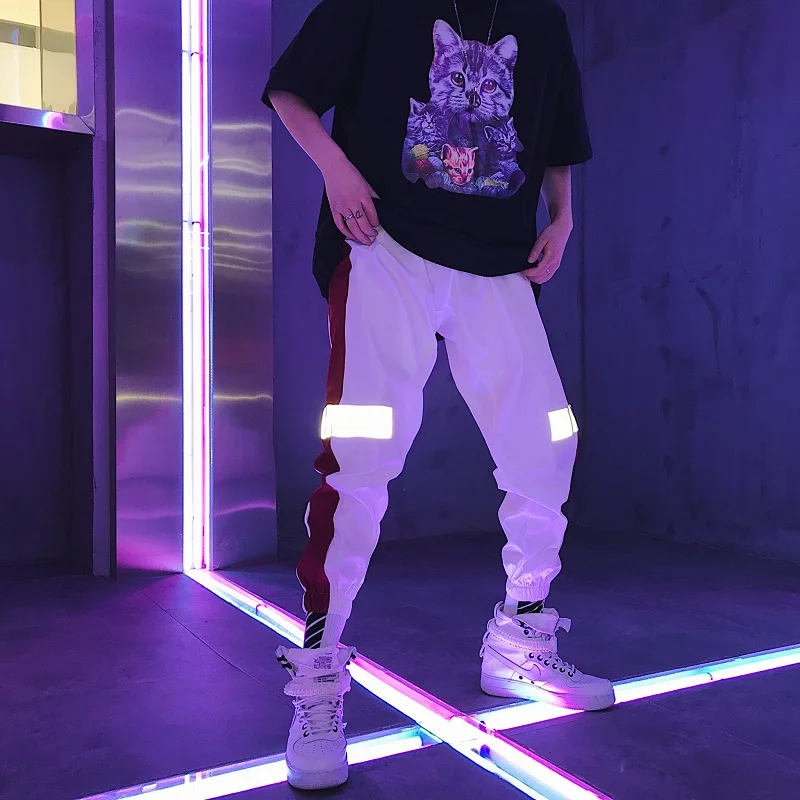 Модные мужские хипстерские тренировочные брюки techno с боковыми полосками 3M в