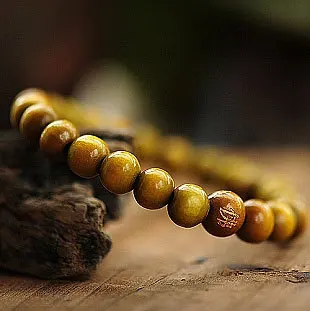 Простой красный/зеленый сандаловое дерево 8 мм резной Будда Dumpy браслет Будды