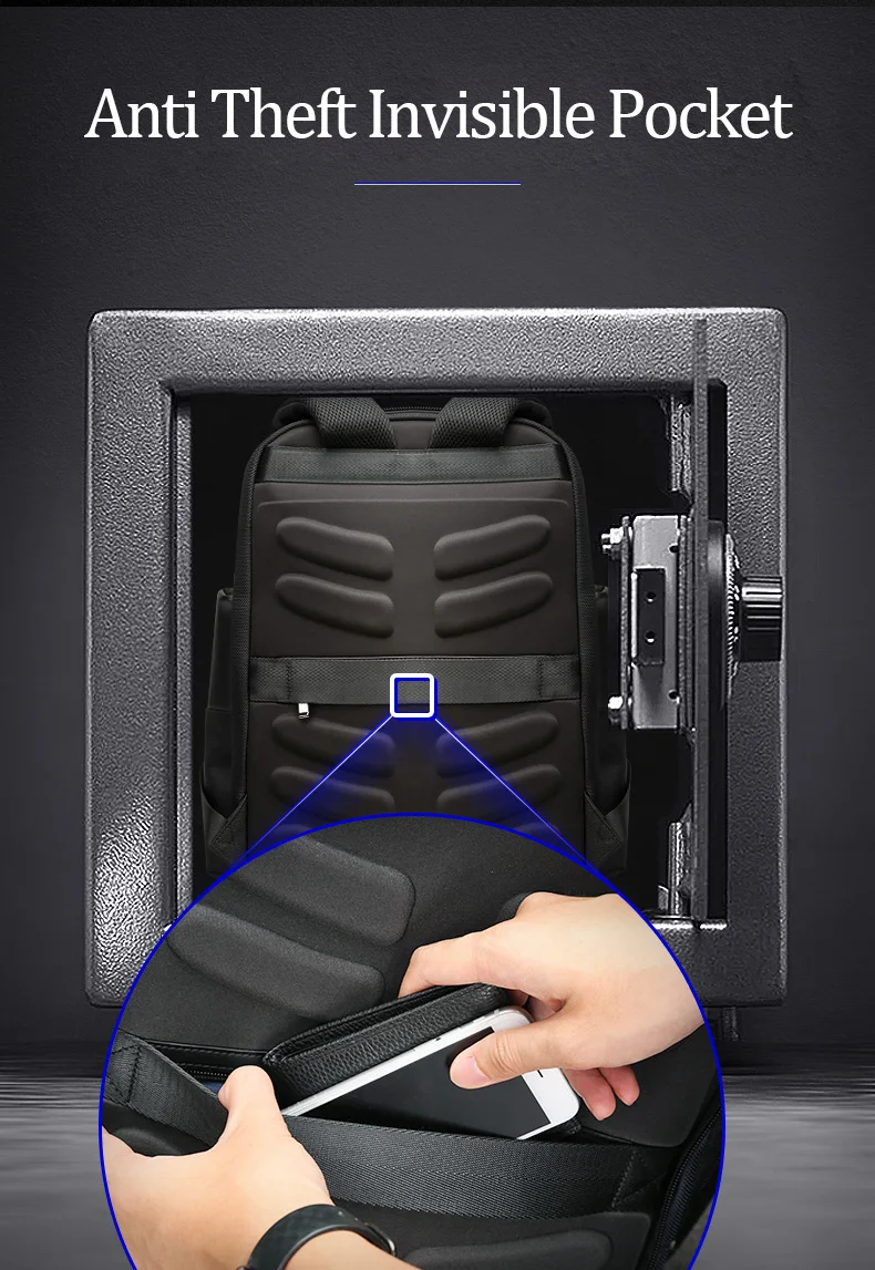 BOPAI рюкзак с защитой от кражи, зарядка через usb, дорожная сумка для ноутбука, сумка из коровьей кожи для 15,6 дюймов, Большой Вместительный бизнес-рюкзак, водонепроницаемый