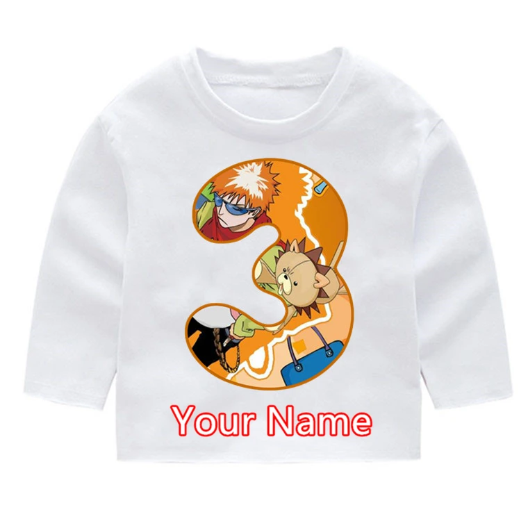 Детские хлопковые футболки с длинными рукавами и принтом BLEACH Kon для дня рождения