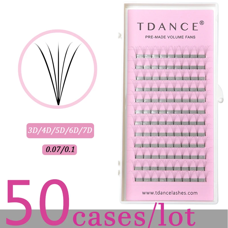 TDANCE 50 лотков/лот наращивания ресниц 0 07/0 10 мм Толщина Высокое качество