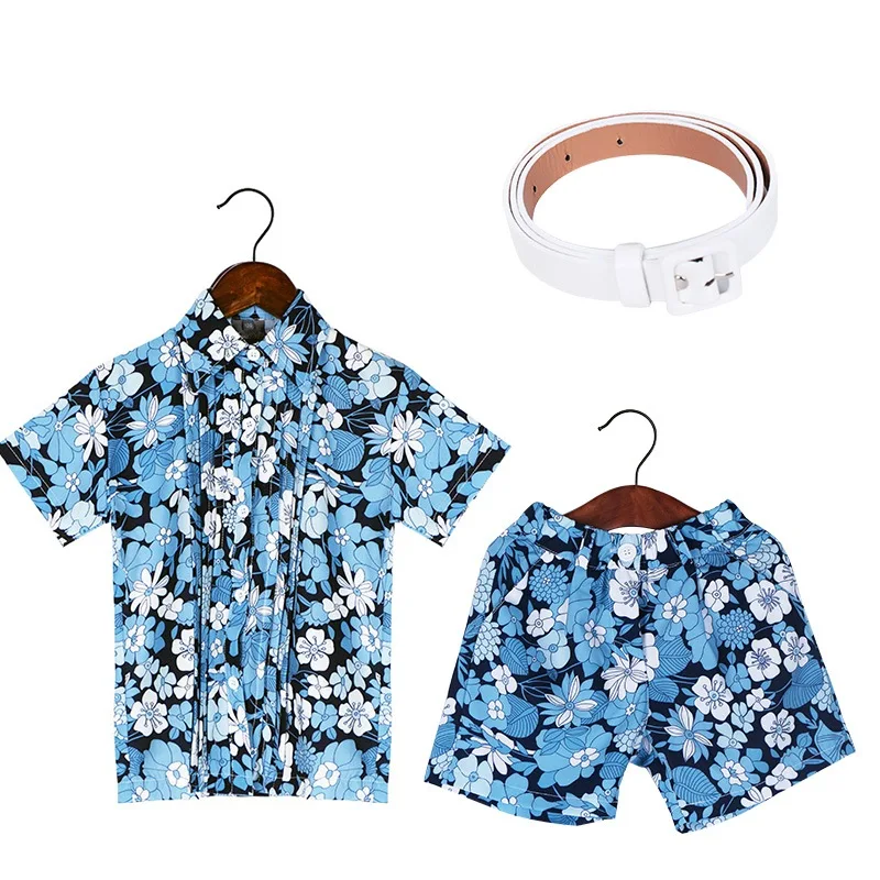 Лето 2017 г. комплект детской одежды дети рубашка с короткими рукавами для крупных