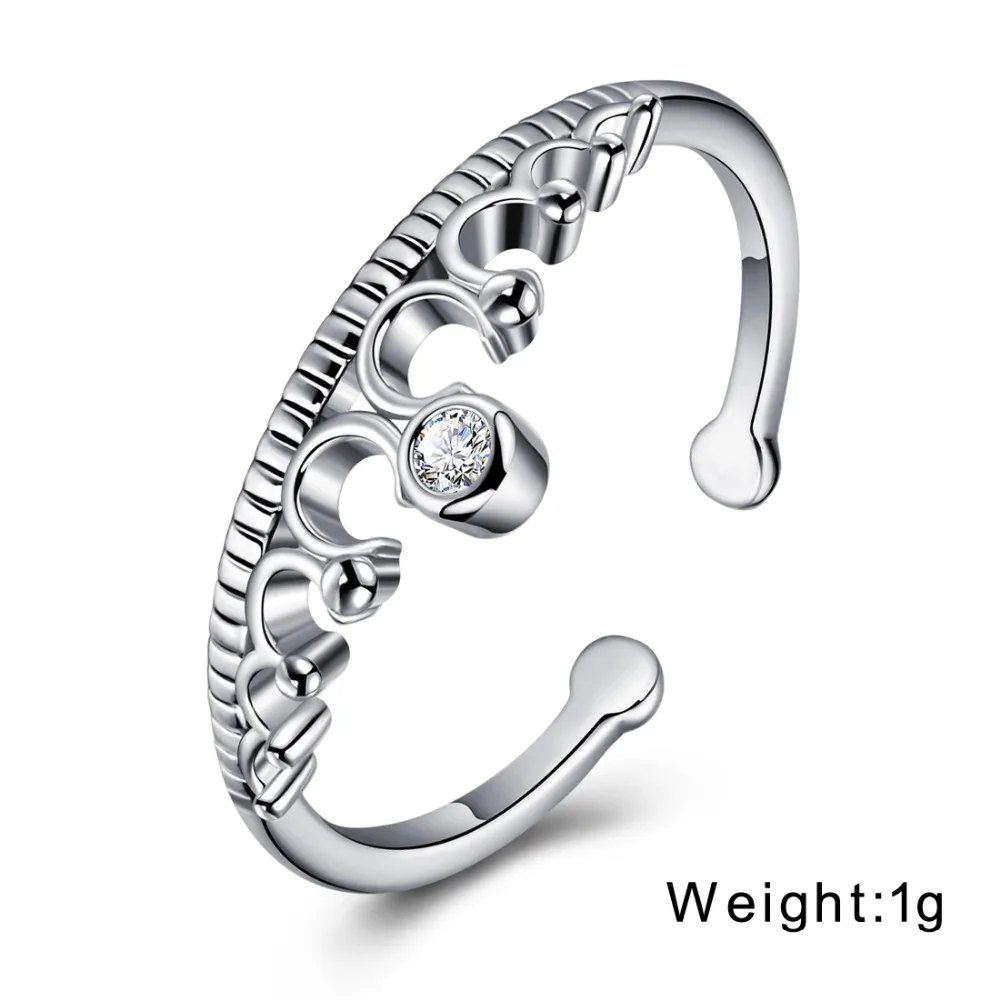 Hesiod Romantic Full Crystal Rhinestone Zircon Engagement Ring Silver Color Crown Rings Graceful Women Finger Wholesale | Украшения и
