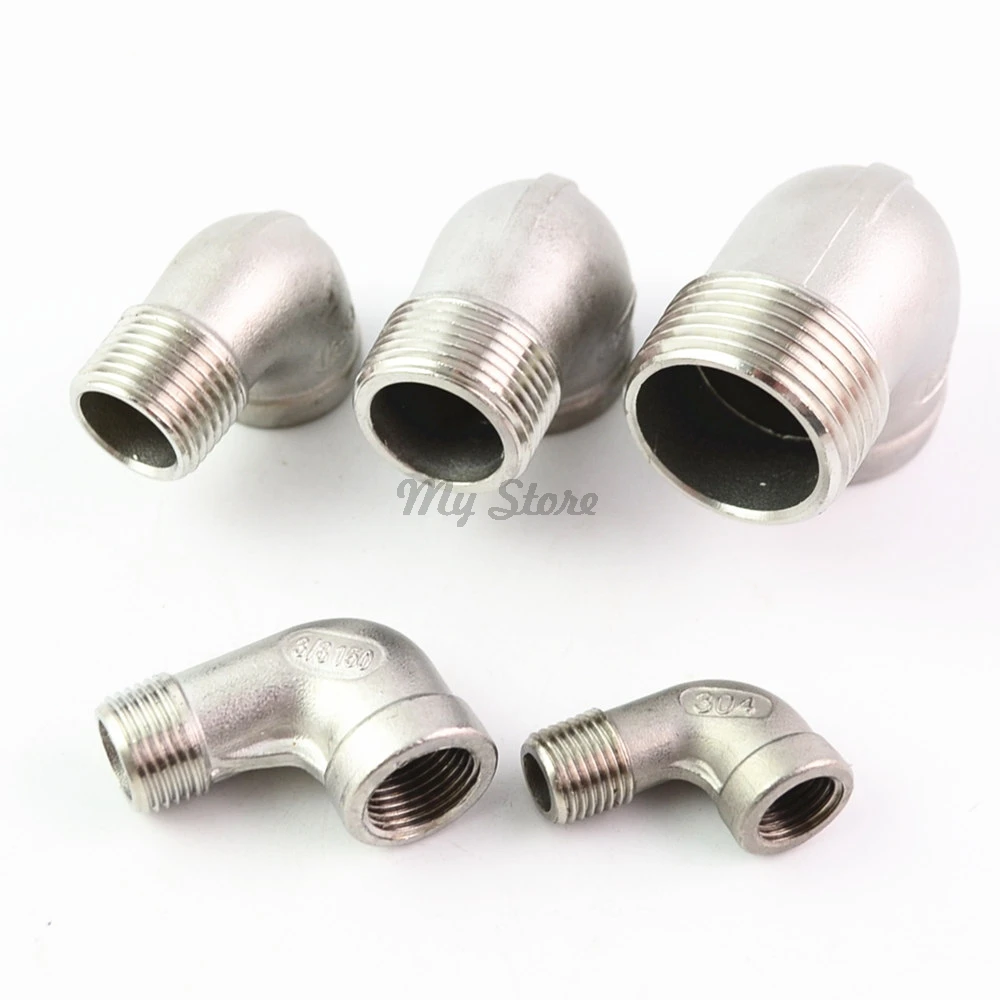 304 из нержавеющей стали 90 градусов трубы фитинги 1/4 ''1/2'' DN8 DN10 DN15 DN20