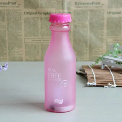 pink 500ml Анти-осенняя Новинка милая карамельного цвета Осенняя защитная пластиковая бутылка для газировки матовые Запечатанные бутылки креативная летняя портативная чашка для воды 500 мл - Цвет: pink 500ml