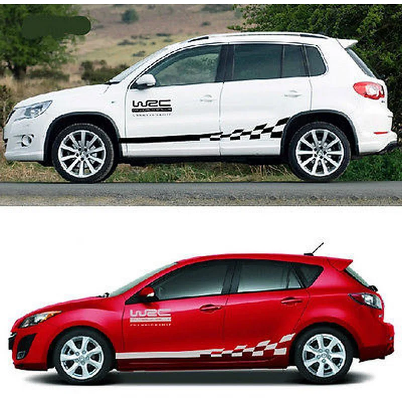 ZCBM 2 шт. стикеры автомобили и наклейки WRC боковой Стикер двери с рисунком Gird кузова