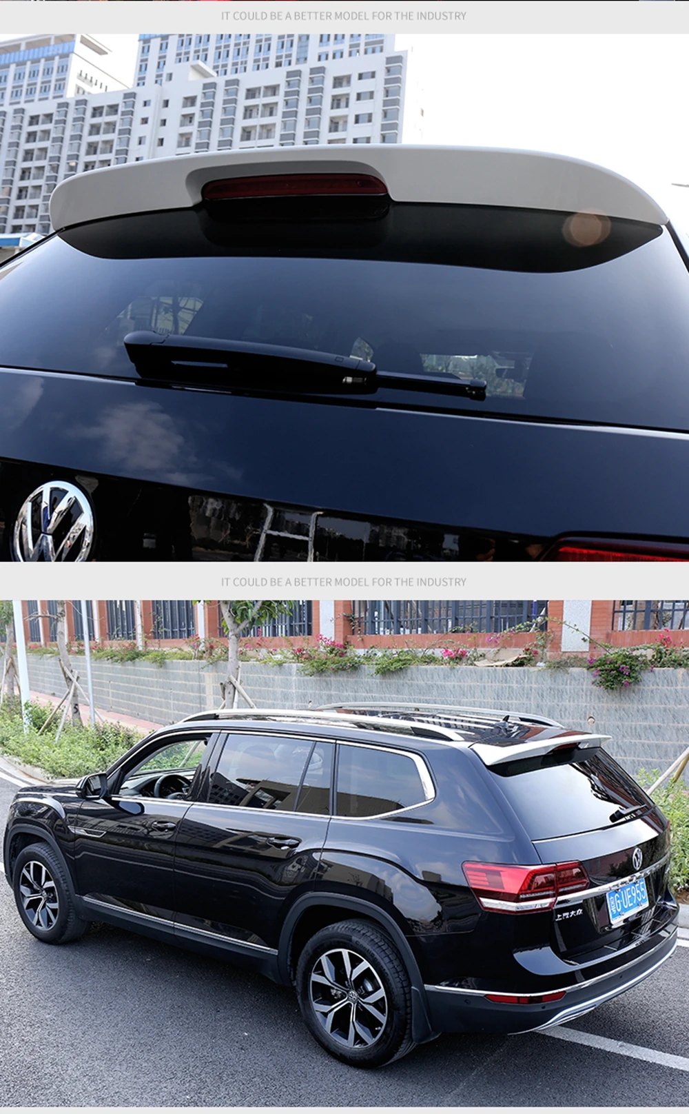 SHCHCG для Volkswagen VW Atlas Teramont ABS пластик Неокрашенный задний спойлер задний багажник отделка заднего крыла