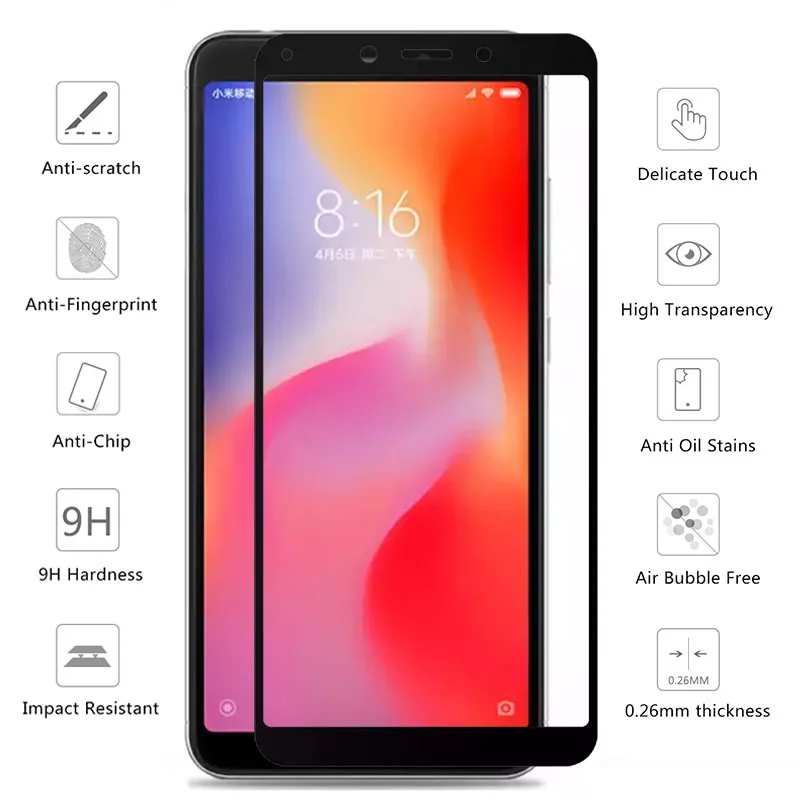 Защитное стекло для Redmi 6A закаленное Xiaomi 6 A 6a на Redmi6 защита экрана Redmi6A пленка с
