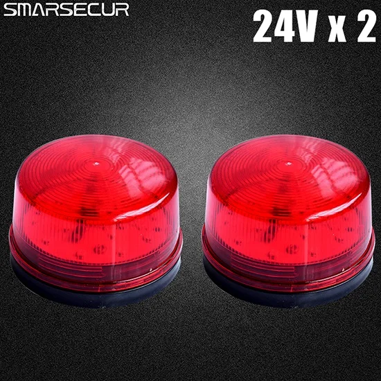 24V x2pcs Smarsecur красный светодиодный фонарь 12 В 24 в 220, охранный светильник, мигающий сигнал, Предупреждение льная лампа, сигнальная лампа, сигнальная система - Цвет: 24V x2pcs