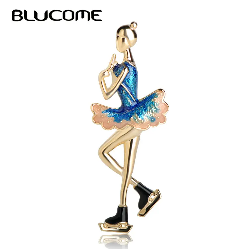 Blucome Модный Зеленый корсаж для девочек, Золотая эмаль, спортивные броши, аксессуары для костюма, платья, украшения на лацкане