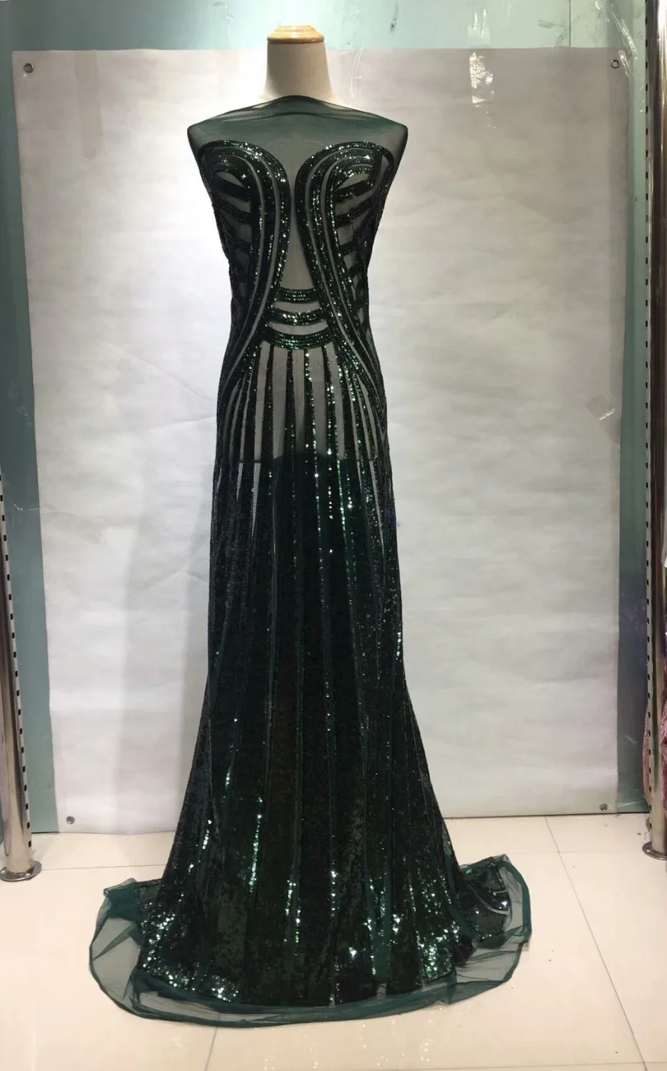 Роскошные вышитые блестки тюль Африканский кружевной ткани Высокое качество