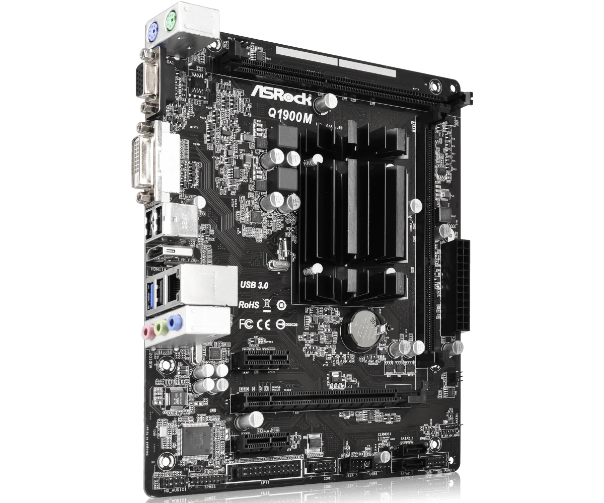 Используется, ASRock Q1900M интегрированный J1900 четырехъядерный процессор низкой мощности DDR3