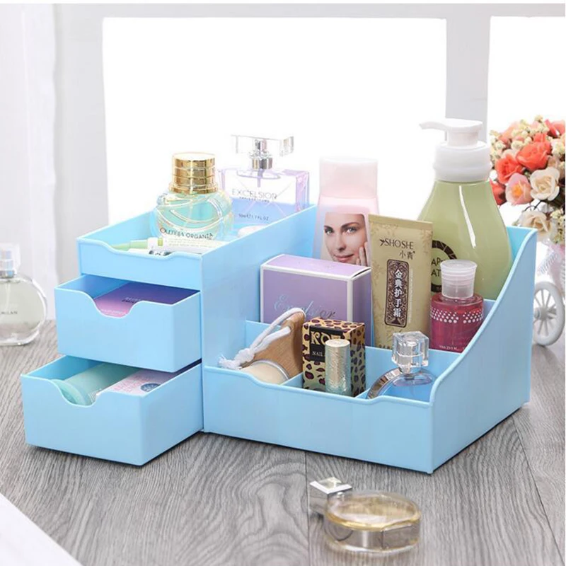 Plastic Storage Box Makeup Drawers Organizer Jewelry Container Make up Case Cosmetic Office Boxes Up | Дом и сад