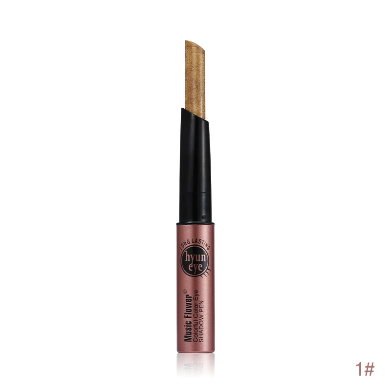 01 Music Flower Shimmer Glitter Eye тени-карандаш 12 Красочные долговечные Глаза Карандаш для макияжа пигментированные тени для век Косметическая ручка - Цвет: 01