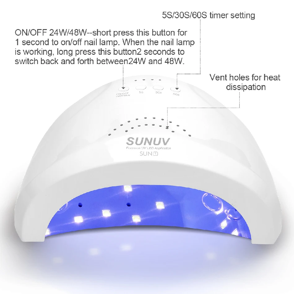 SUNUV Sunone УФ лампа для ногтей led сушки гель лака 24 Вт/48 Вт сушилка светодиодный