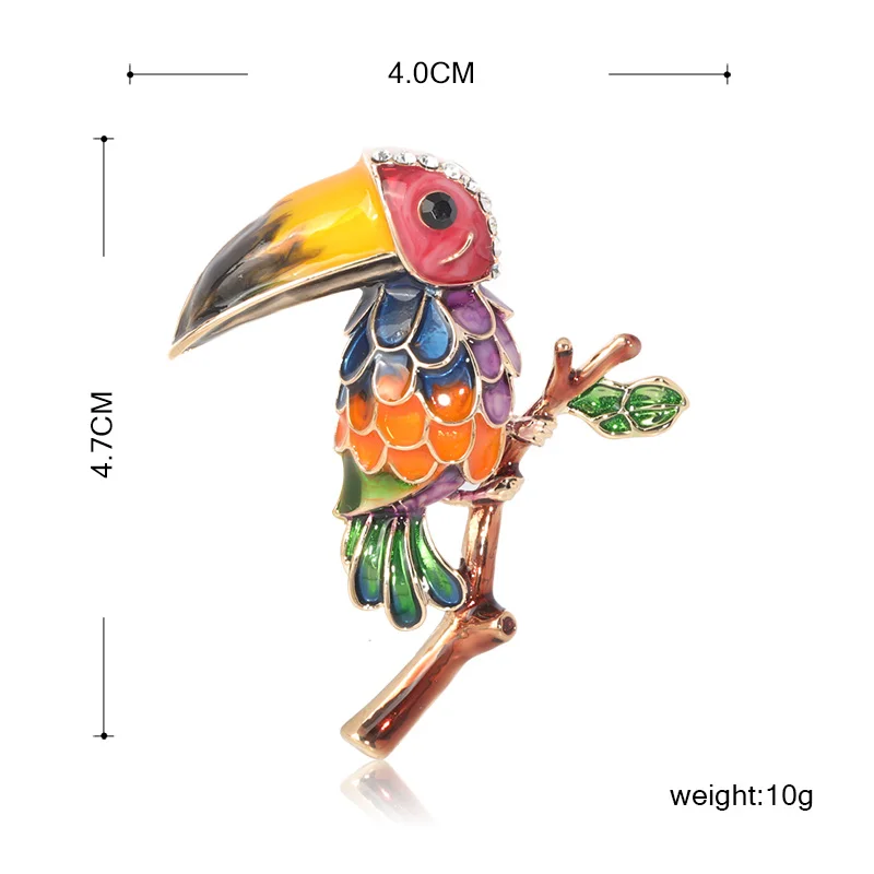 Женская/Детская Брошь Blucome разноцветная эмалированная брошь в форме птицы