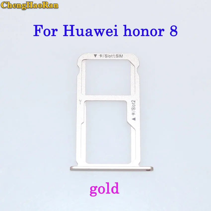 honor 8--gold ChengHaoRan лоток sim-карты+ Micro D для карты памяти для huawei Honor 7/8/8X/8X max/Honor 8 lite запчастей SIM держатель лотка Слот для карт - Цвет: honor 8--gold