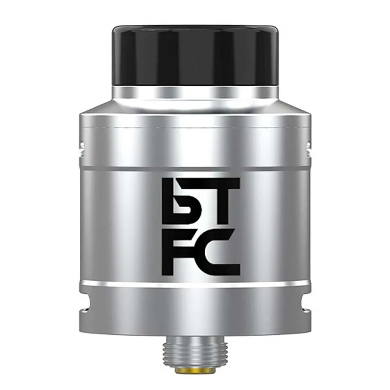 Серебристый Augvape BTFC RDA распылитель 25 мм диаметр 33 мм высота верхний нижний воздушный поток аромат чеканка электронная сигарета распылитель для электронной сигареты резервуар - Цвет: Серебристый