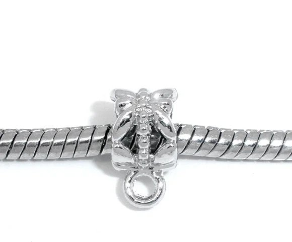DoreenBeads 50 серебристых бусин с цветами под заказ браслет шармами (B05750) yiwu|bracelet
