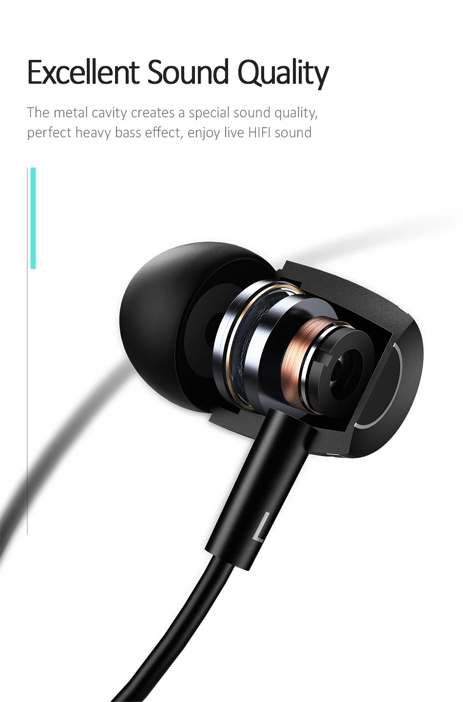 EP-26 Tiffany Blue in-ear Metal Earphones,USAMS 3.5mm Hifi Earbuds Bass Earphones Stereo Headset inear Wired Ear phone With Mic