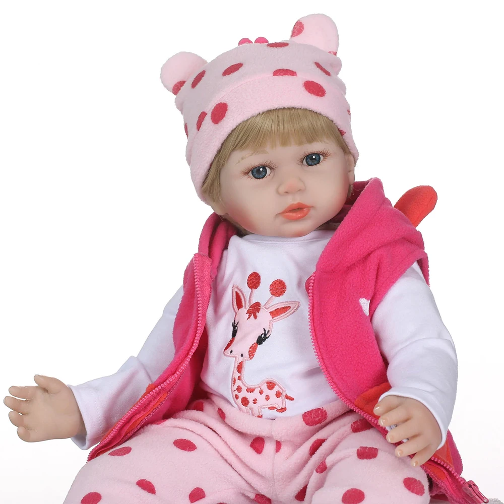 22&quot 58cm reborn dolls soft silicone vinyl baby bebe princess bonecas nice clothing girafa plush doll gift npk | Игрушки и хобби