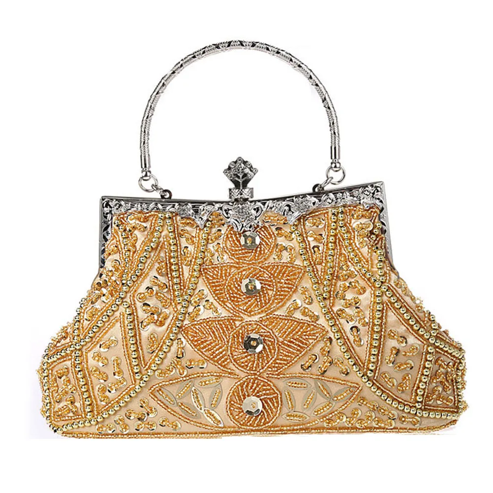Винтажная Женская вечерняя сумка расшитая бисером Роскошная сумочка клатч