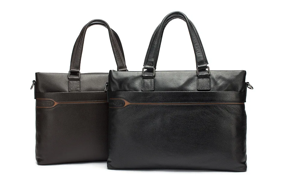 Мужской портфель из натуральной кожи с ручками и плечевым ремнём | Багаж сумки