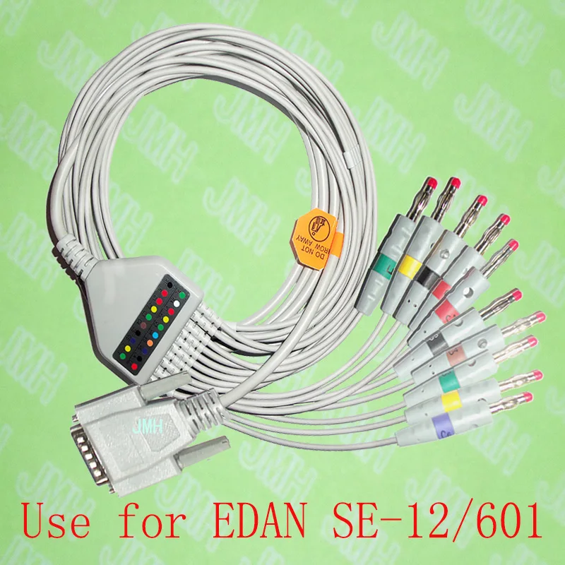 

Compatible with EDAN SE-12/SE-601 EKG Machine the One-piece 10 lead ECG cable and 4.0 red Banana leadwires,IEC or AHA.