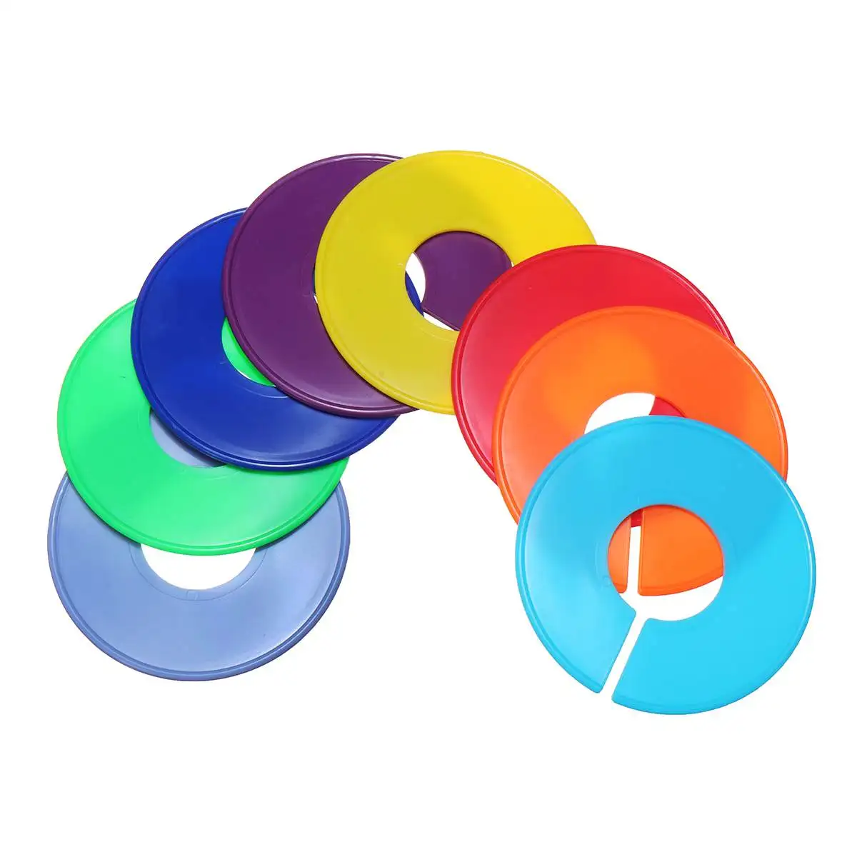 colorful 8 шт/партия Пластиковая Одежда стойки бирки с размерами круглые вешалки шкаф разделители этикетки для одежды Размер маркировки кольцо красочные белые - Цвет: colorful