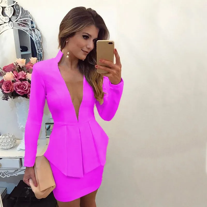 Женское элегантное платье-Блейзер сексуальное платье для офиса повседневное
