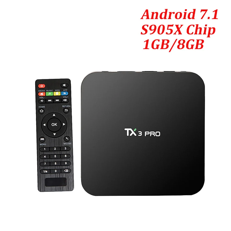 10 шт. TX3 pro tv box Android 7,1 Смарт медиаплеер Amlogic S905x или Amlogic S905W четырехъядерный 1 ГБ 8 ГБ H.265 4k* 2K HD телеприставка - Цвет: TX3 PRO S905X