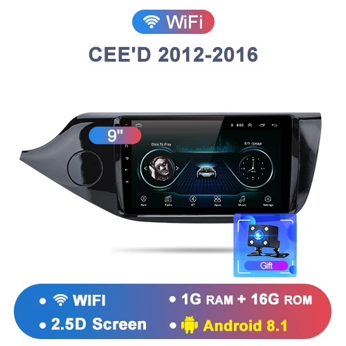 1-16GB WIFI AWESAFE для KIA Cee 'd CEED JD 2012 2013 радио мультимедиа видео плеер gps Нет 2din 2 din Android 8,1 2G+ 32G - Цвет: 1-16GB WIFI