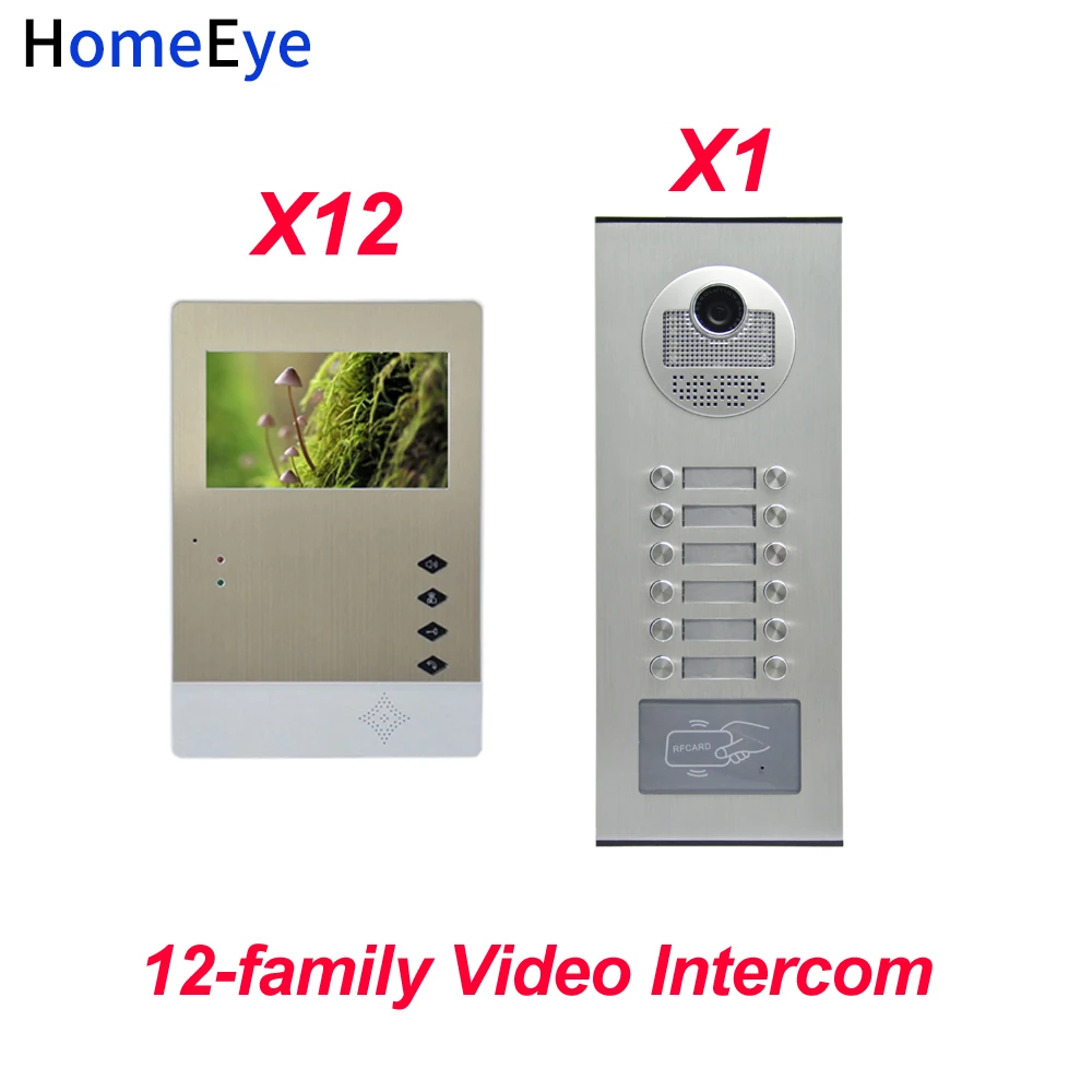 Видеодомофон HomeEye 4 3 ''LTD проводной многосемейный домашний 12