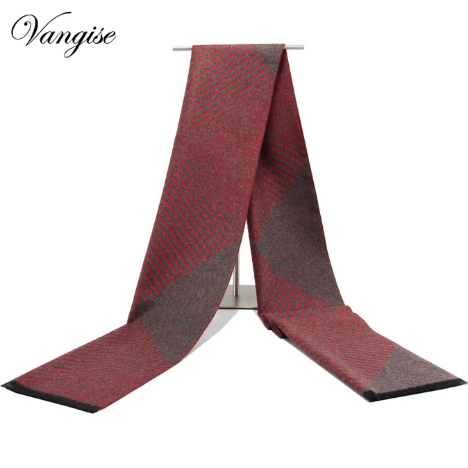 Зимний шарф для мужчин/женщин акриловый вязаный шерстяной и кашемировый серый